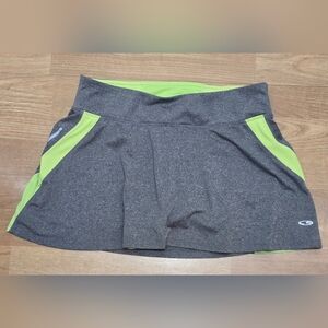 Champion Gray Athletic Skort with Lime Accents